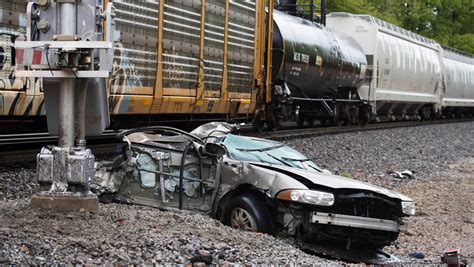 car collides with train